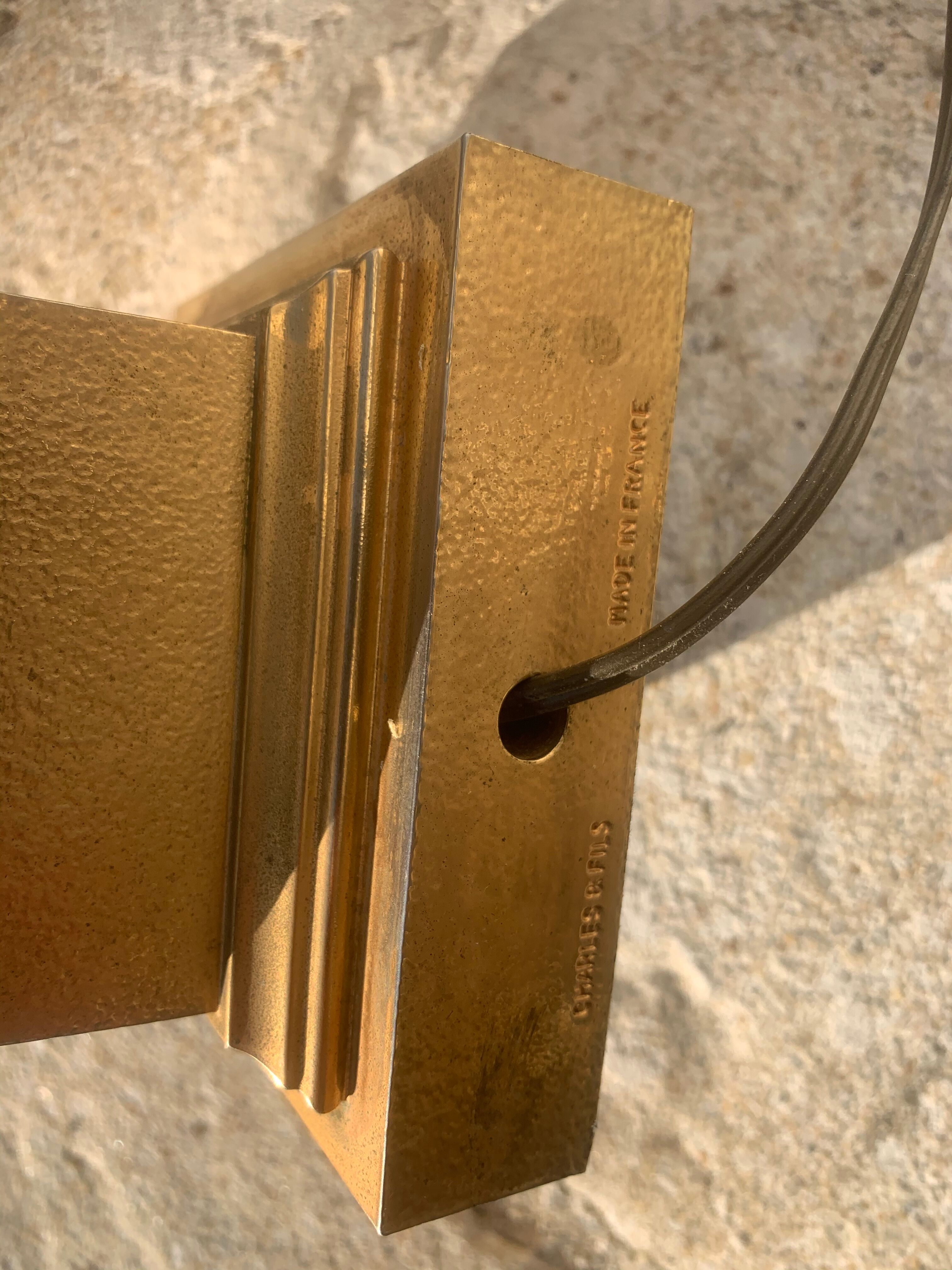 Bronze Palm lamp by Maison Charles