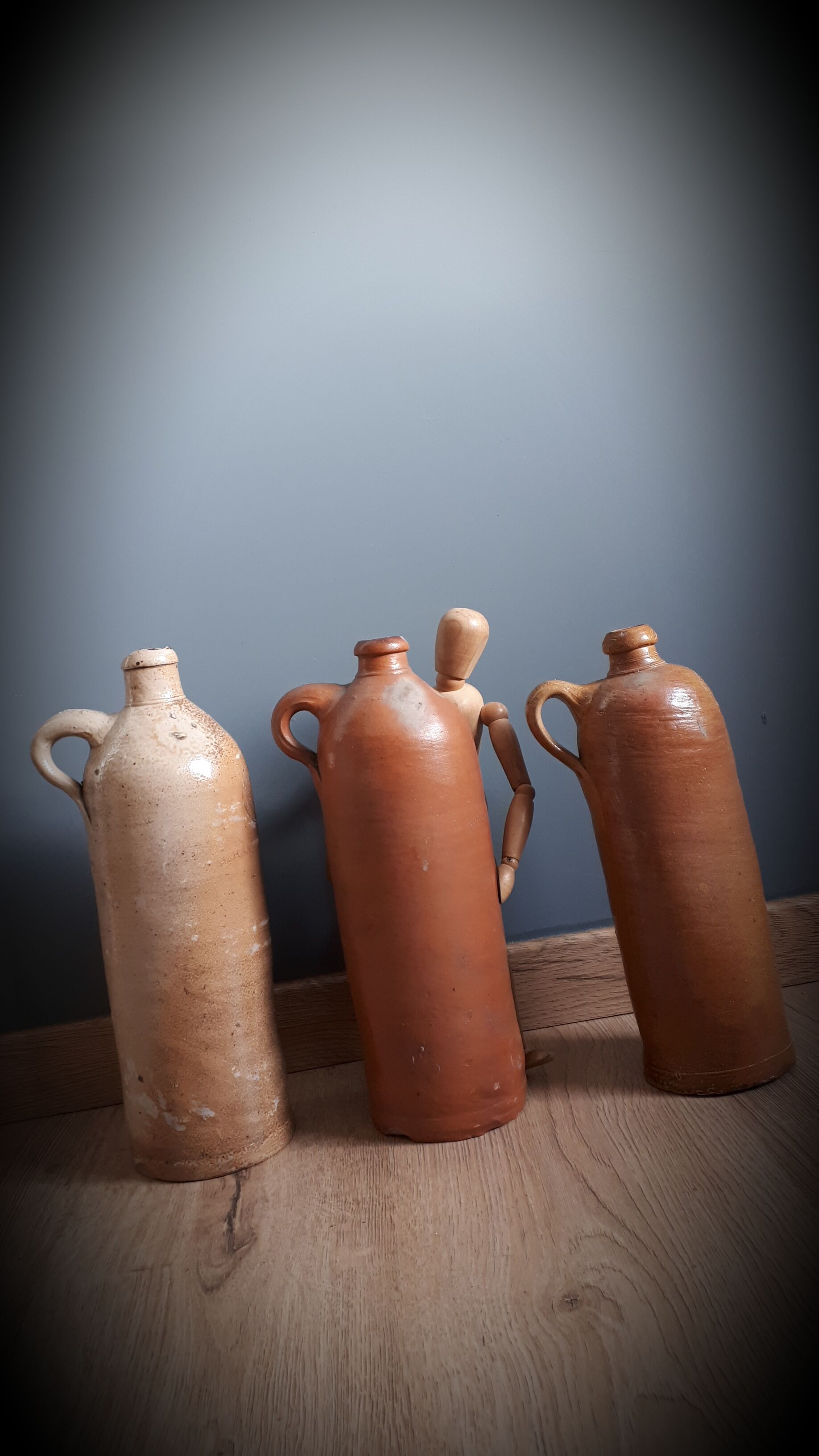 Trio of sandstone carafes with cove