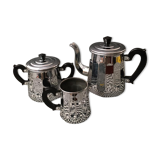 Art deco set 3 pieces in chromed copper and bakelite handles of the brand menesa