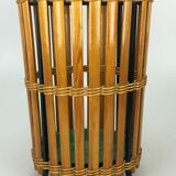 60s 70s umbrella stand umbrella holder wood metal Mid Century Design 60s