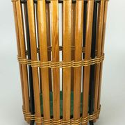 60s 70s umbrella stand umbrella holder wood metal Mid Century Design 60s