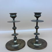 Pair of brass candle holders