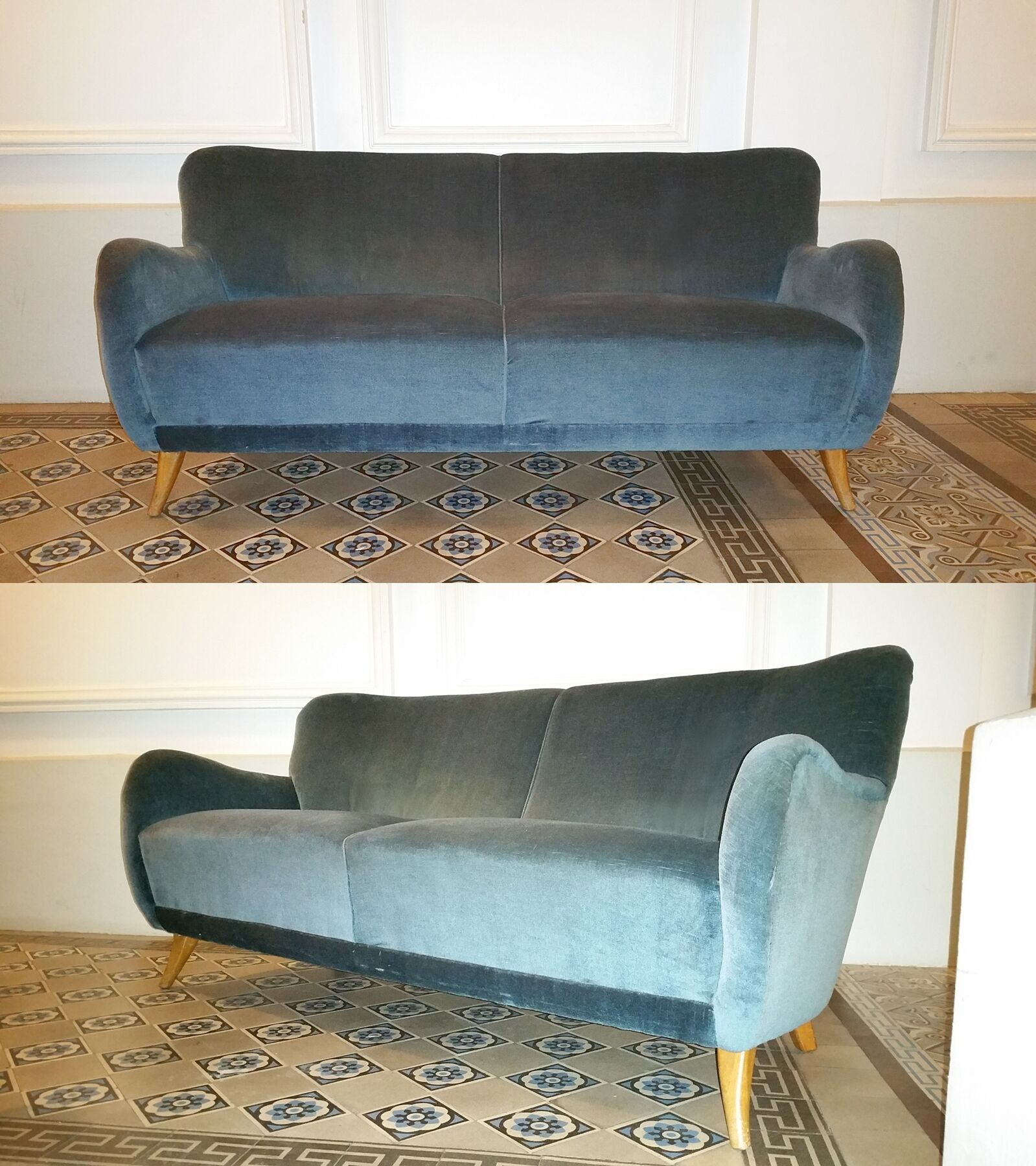 Danish sofa 3 places 50s 60s