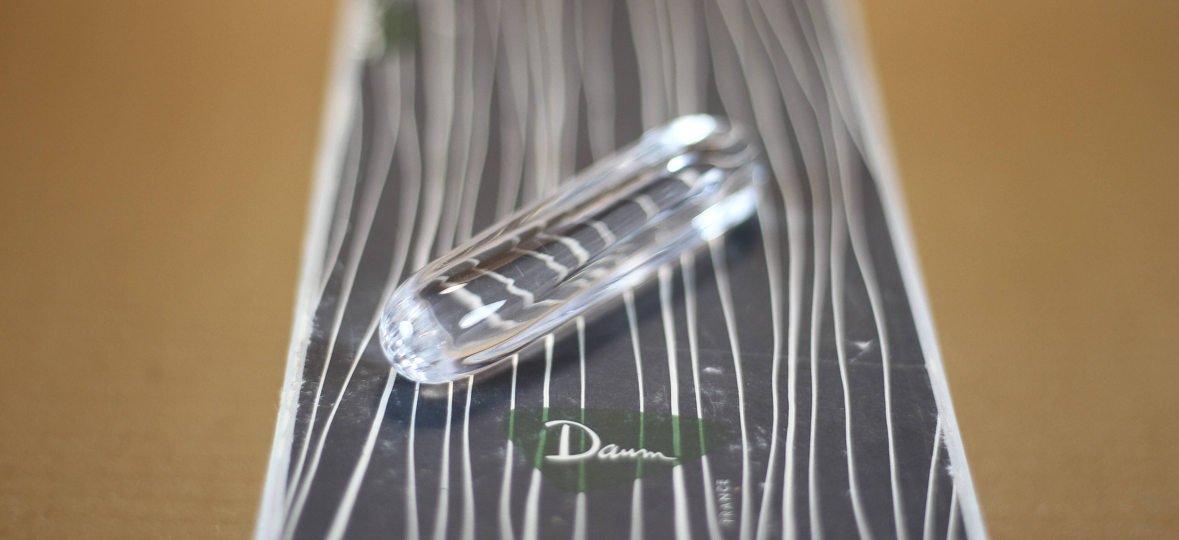 vintage knife holder X 12, Daum Cristal France knife rest, vintage signed cutlery holder