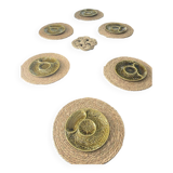 Set of 6 gien artichoke barbotine plates