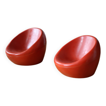 Pair of "space age" armchairs, fibreglass, 1960s