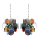 Pair of 4-light hanging chandeliers in Murano glass, Italy, 1980s.