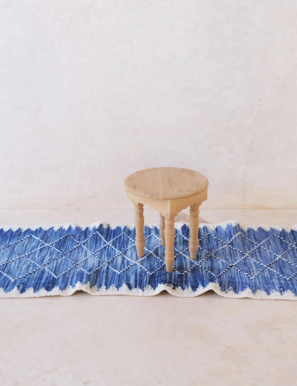 Flat Kilim Rug Blue - 213 x 71 cm