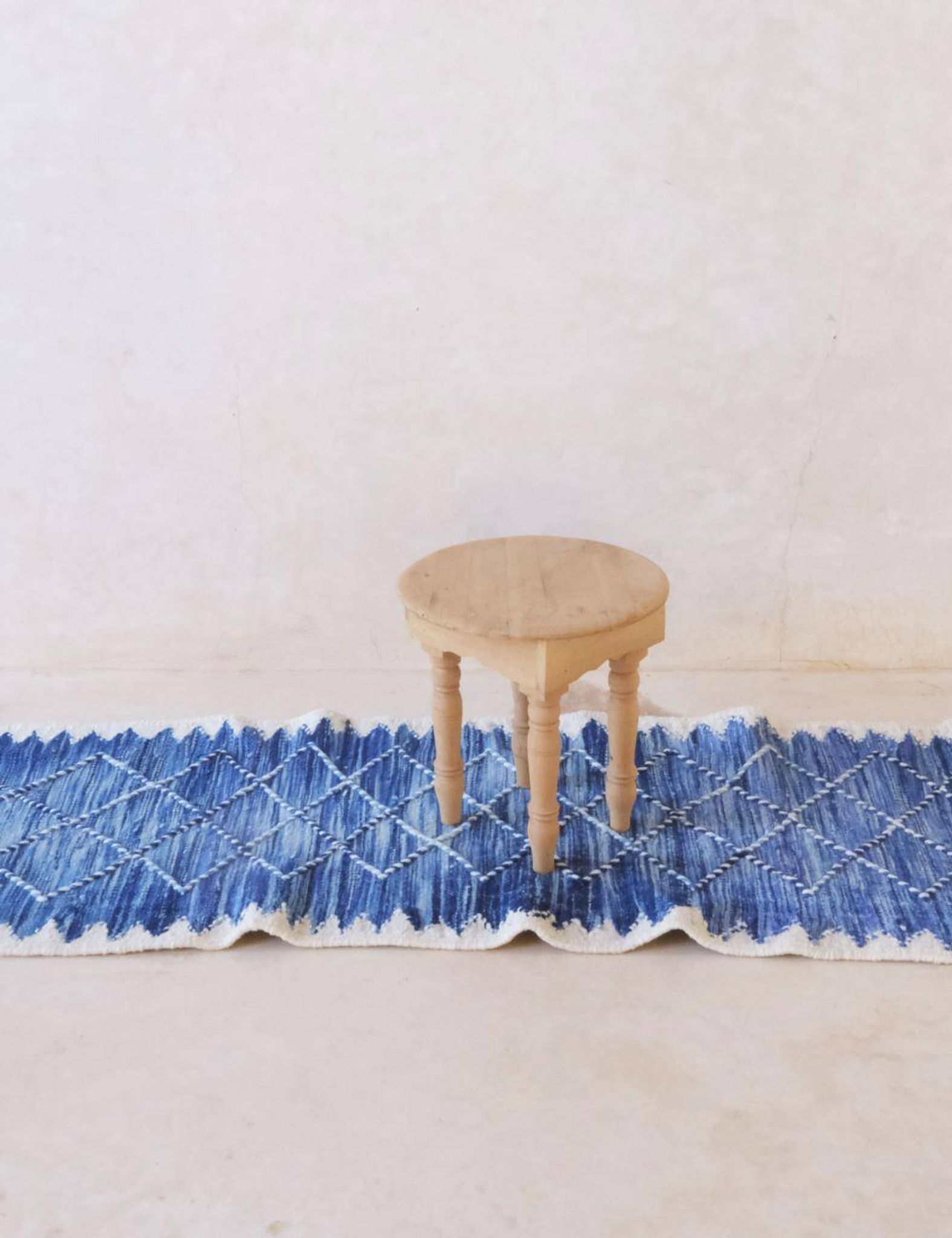 Flat Kilim Rug Blue - 213 x 71 cm