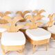 Set of 6 rattan chairs "palm tree"
