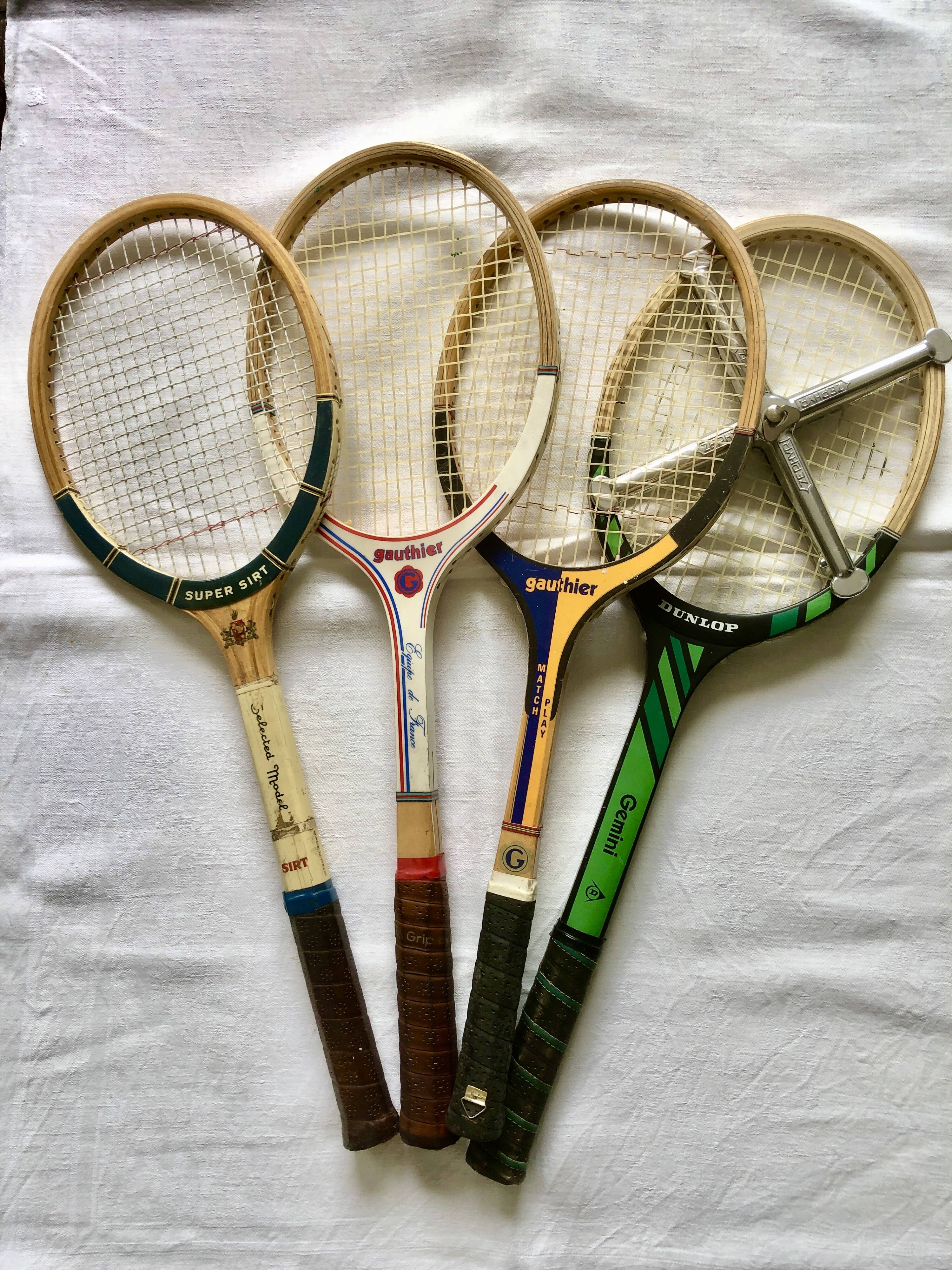 Lot of 4 vintage tennis rackets