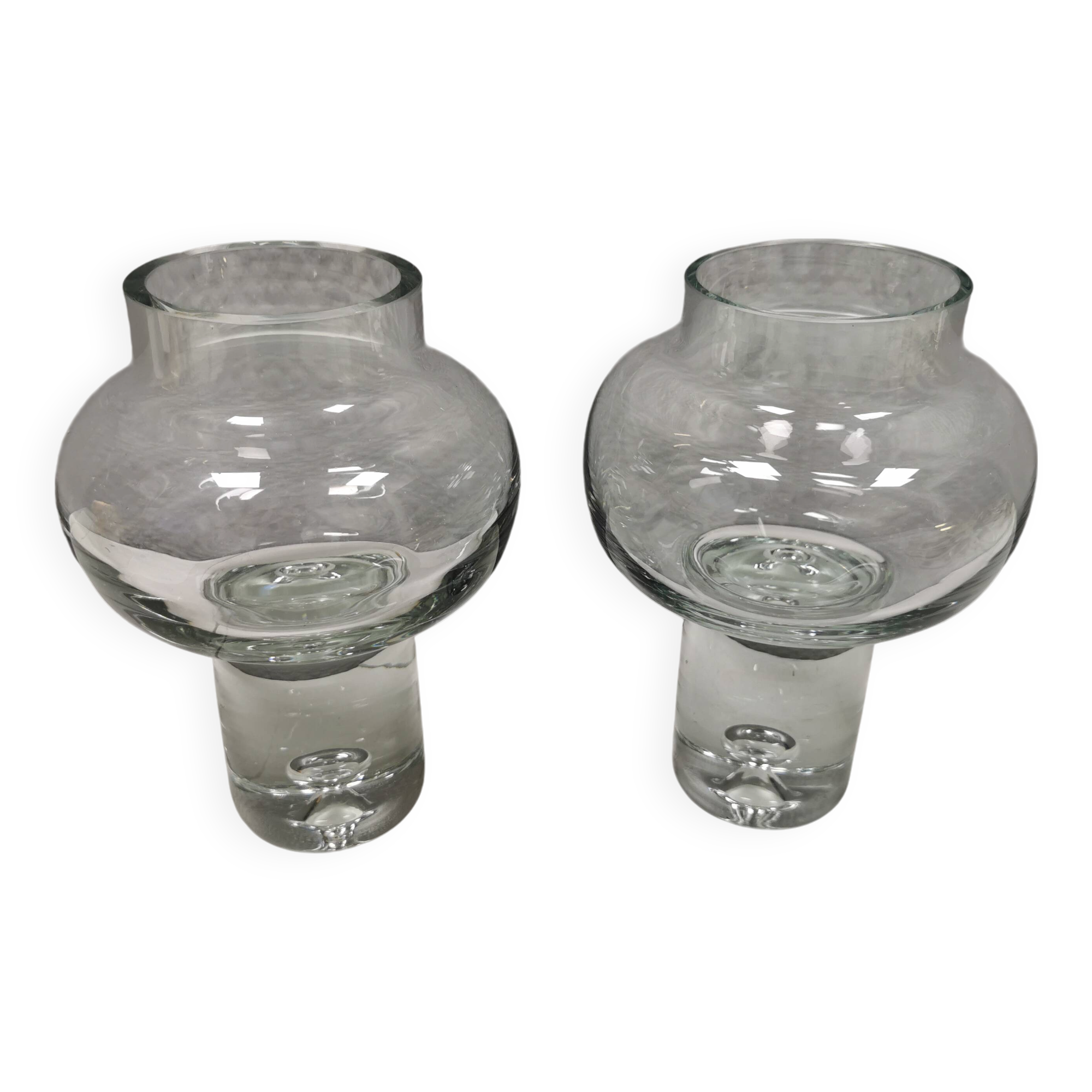 Two crystal glass vases from Polish Krosno glass