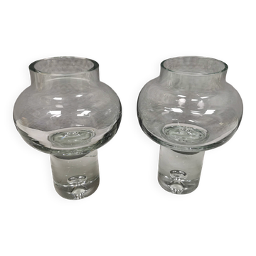 Deux vases en cristal de la verrerie polonaise Krosno