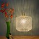 Suspension globe vintage en verre transparent