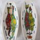 Two ceramic plates/ trays with game design, vintage, 50 60s