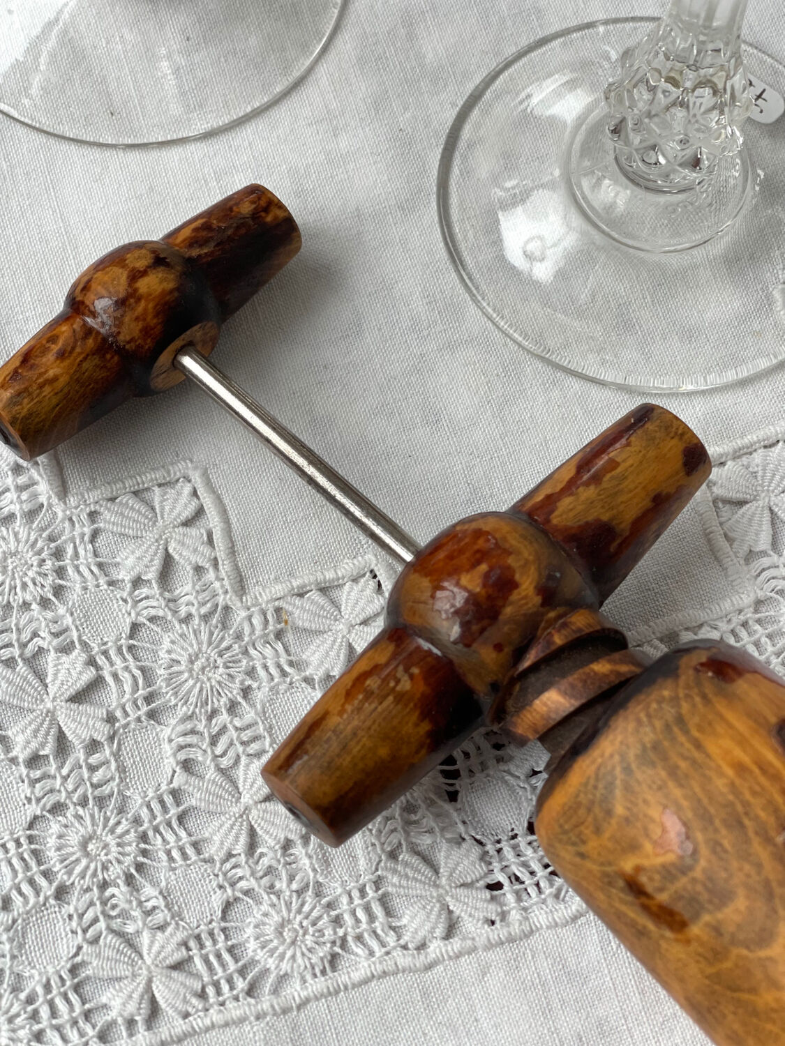 Old wooden corkscrew