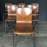 Set of 6 chairs design Friso Kraemer 1950