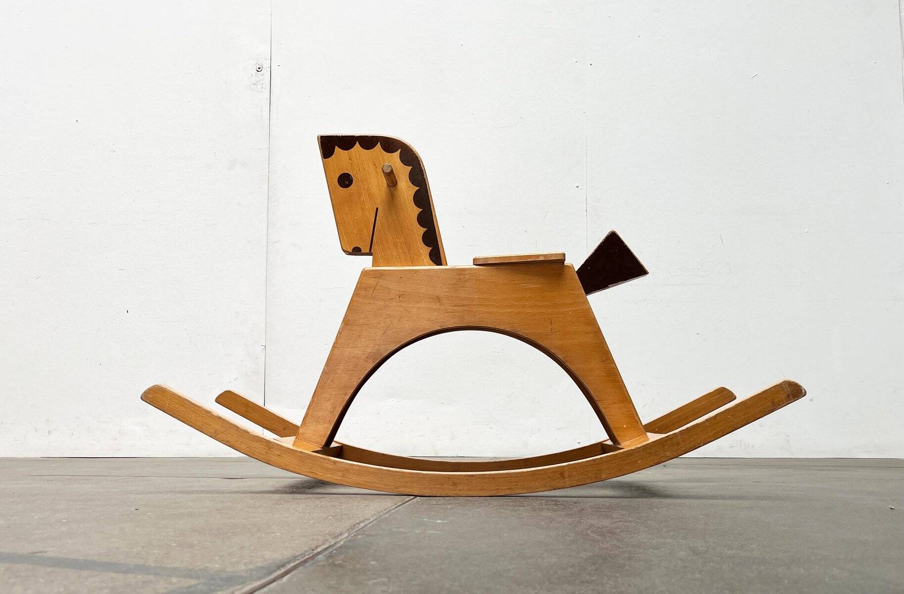 Mid-century wooden rocking horse, 1960s