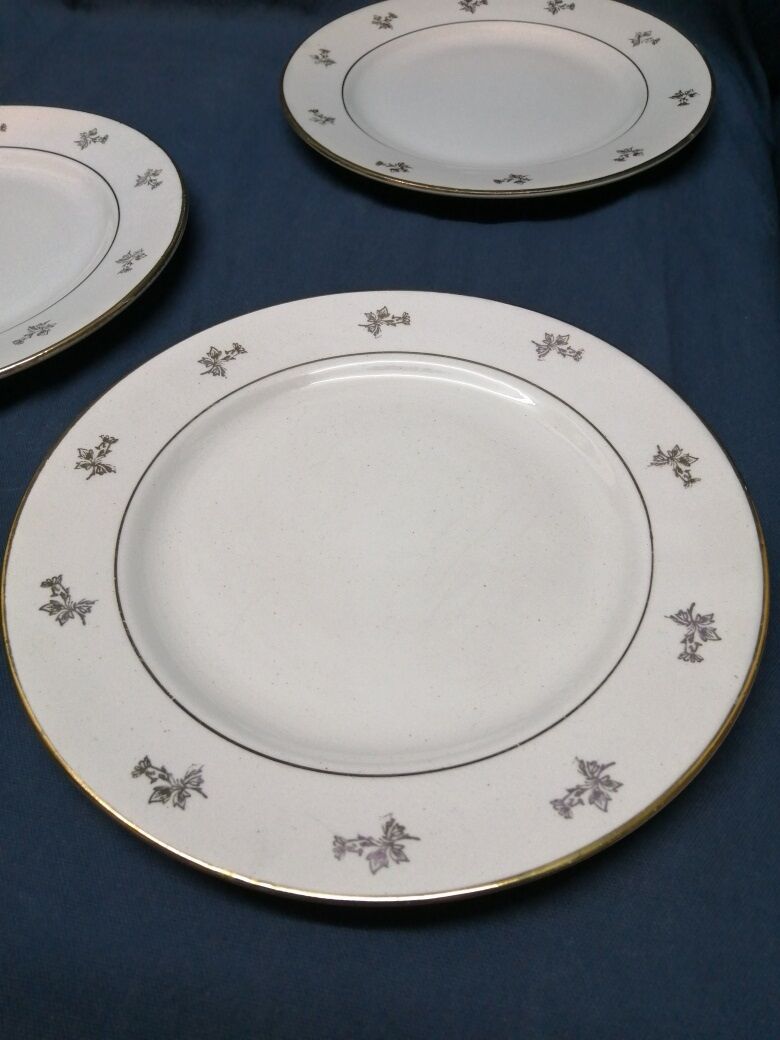 Porcelain plates Opaque Provence Dorure lot of 5