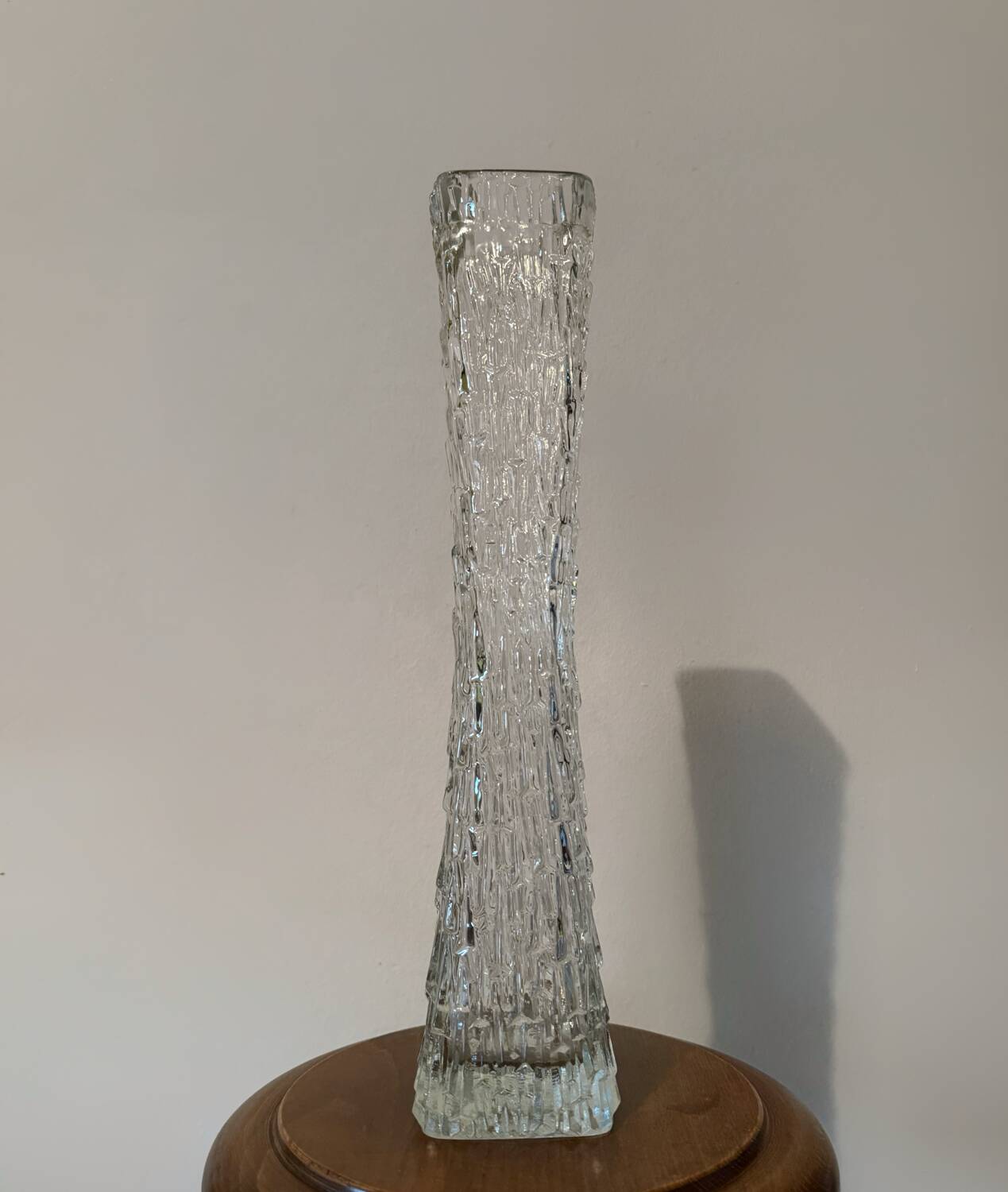 Pressed glass soliflore vase from the 70s