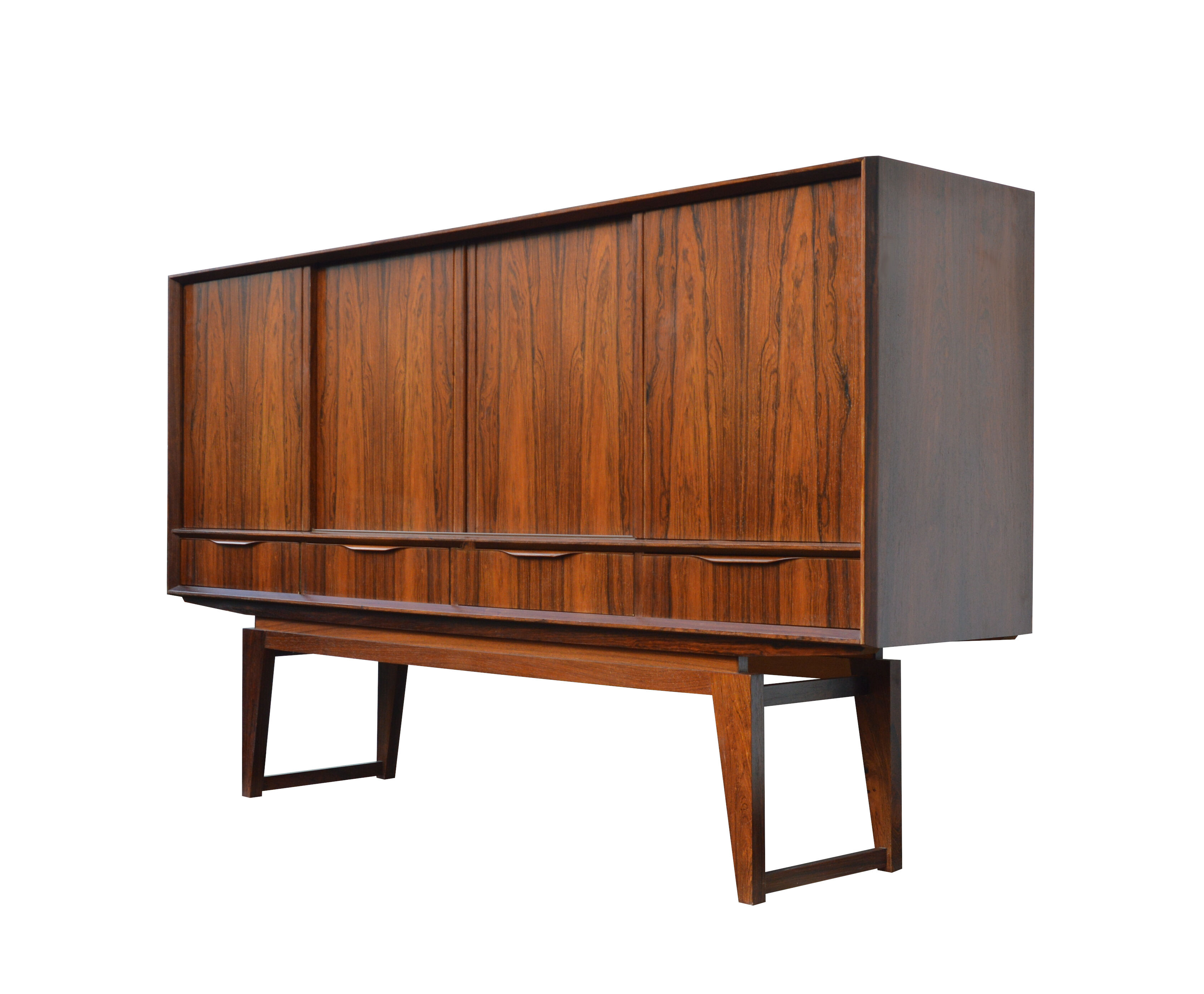 Danish rosewood sideboard with bar cabinet by E. W. Bach, 1960s
