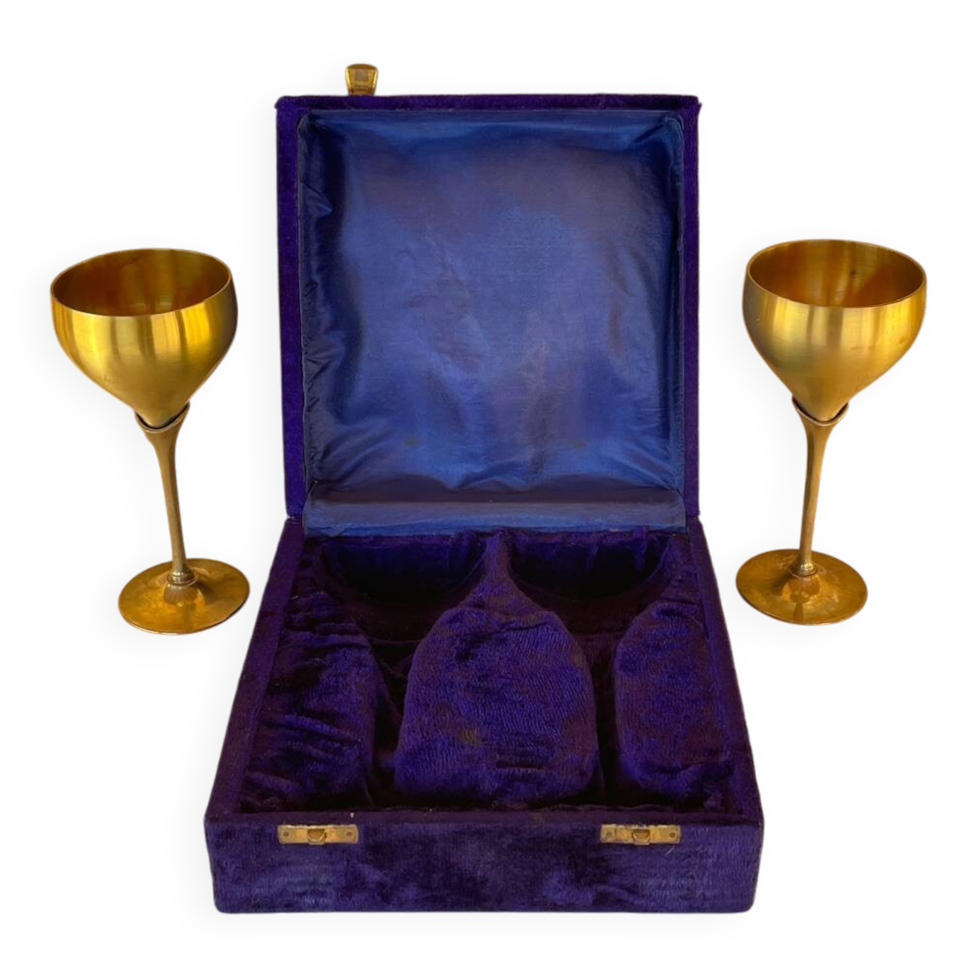 Pair of vintage brass tumblers