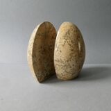 Marble bookends, egg shape