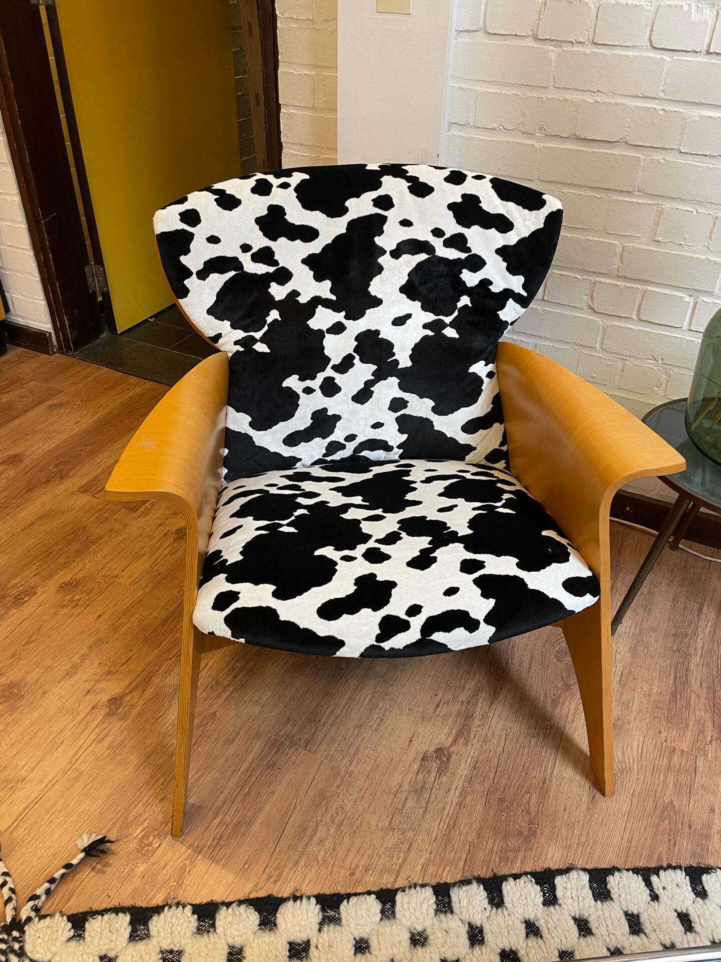 Designer armchair Federico Giner cowhide pattern