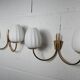 Pair of 1960 opaline and brass wall lights from Italy
