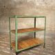 Old shelving green with wood