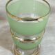 Green granite glass vase and vintage gilding 1950 art deco style