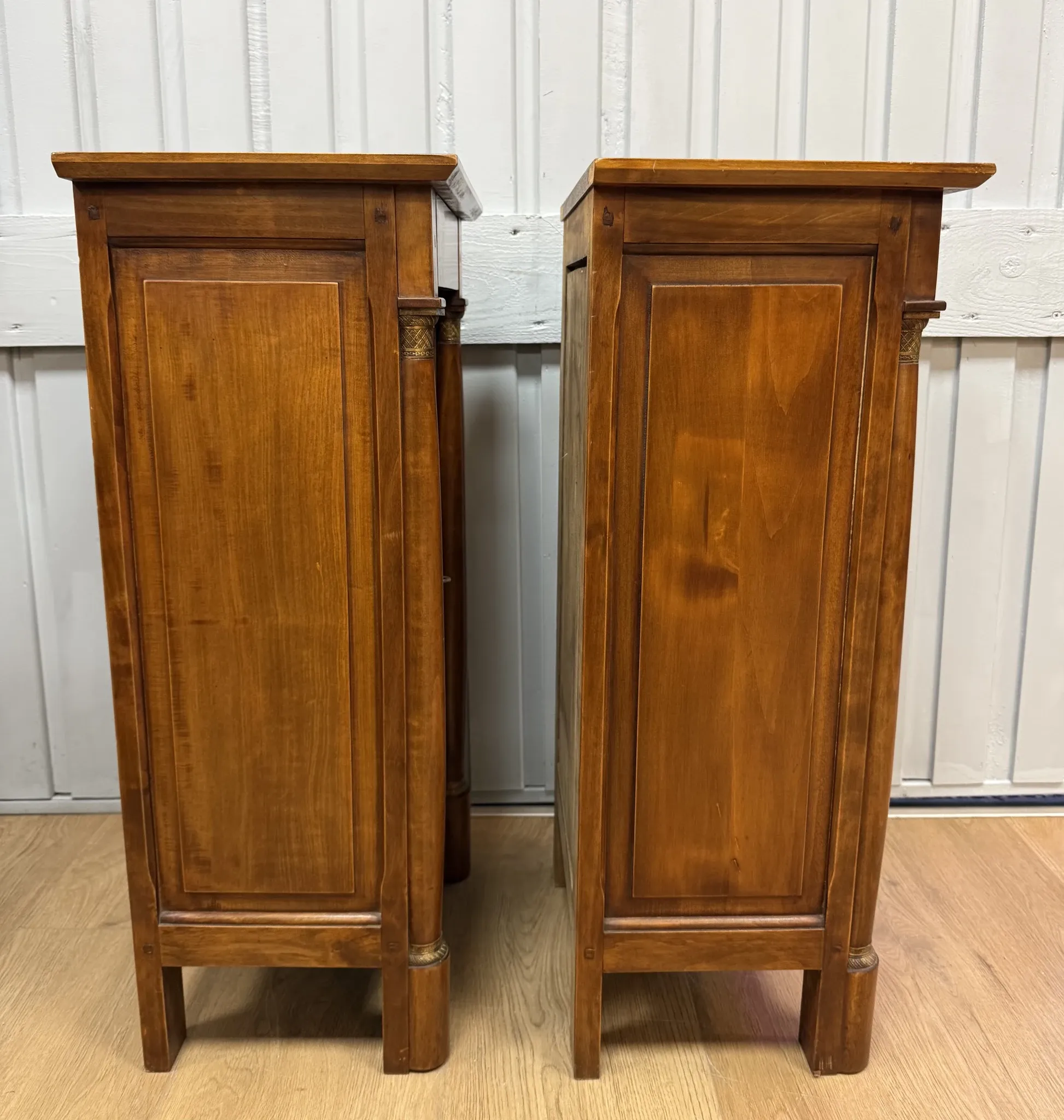 Pair of Empire style bedside tables