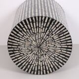 Pearlescent Mosaic Coffee Table Black&Cream 40x43 cm