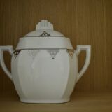 white sugar bowl art deco