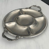 Round plateau Jean Couzon in stainless steel – Vintage design serving dish