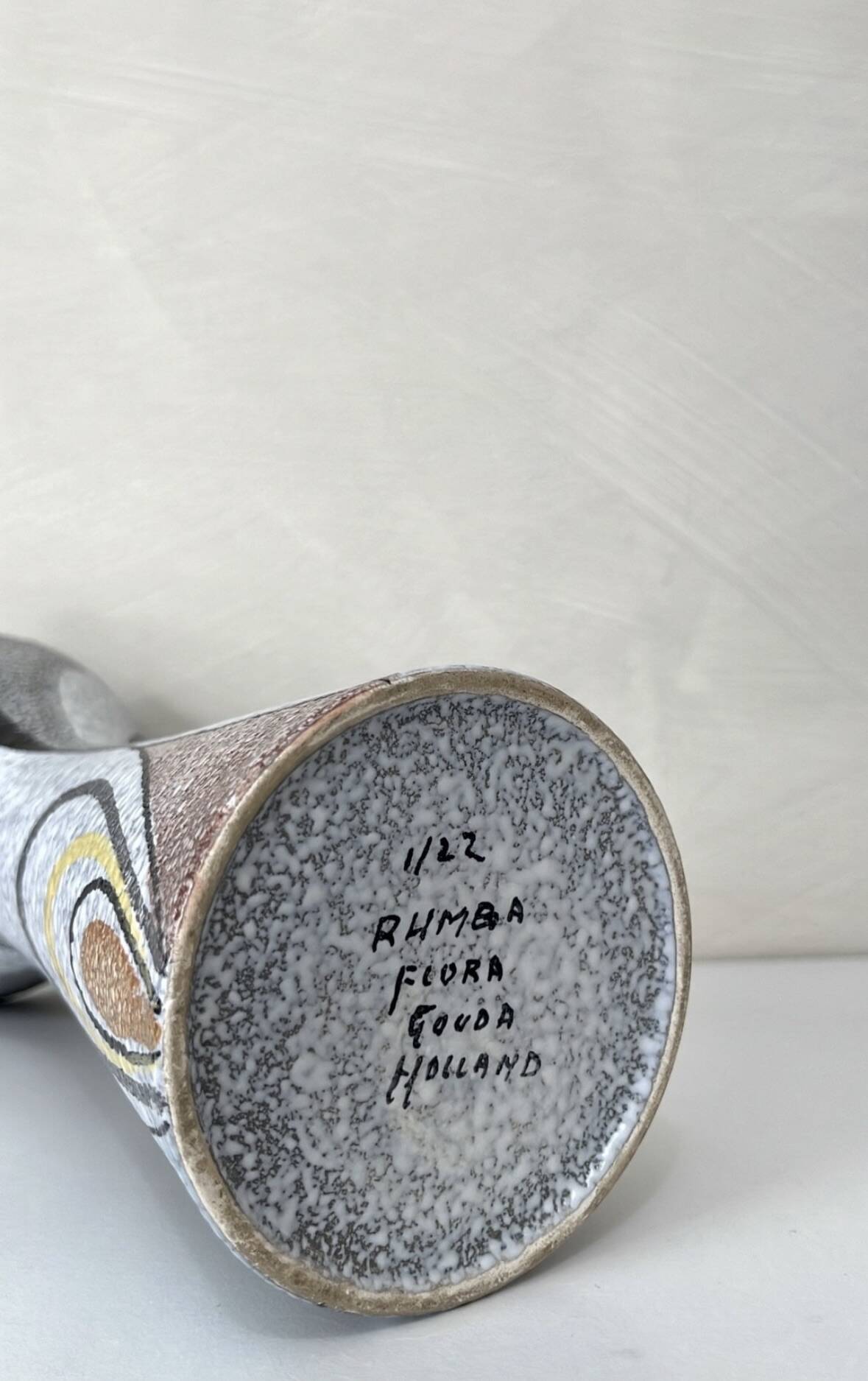 Ceramic vase Rumba, Flora Gouda Holland, 1960s