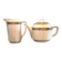 Duo teapot milk jug - floral headband and gilded edging KPM porcelain