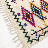 Moroccan Berber carpet azilal ecru with colorful patterns 172x105cm
