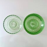 Art Deco glass bowl, 6 pieces, pastel green, bowl, dessert