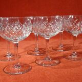 Set of 6 engraved crystal walking glasses