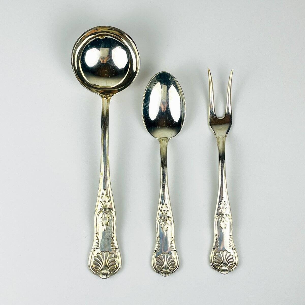 Antique silver cutlery, Italy, 1960s, set of 51.