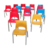 Set of 14 vintage kindergarten chairs