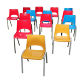 Set of 14 vintage kindergarten chairs