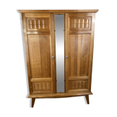 Armoire Art déco en chêne massif restaurée – années 1930-1940