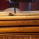 Magnificent bamboo dressing table and its stool.