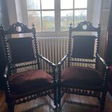 Pair of Gaudronés Napoleon III armchairs