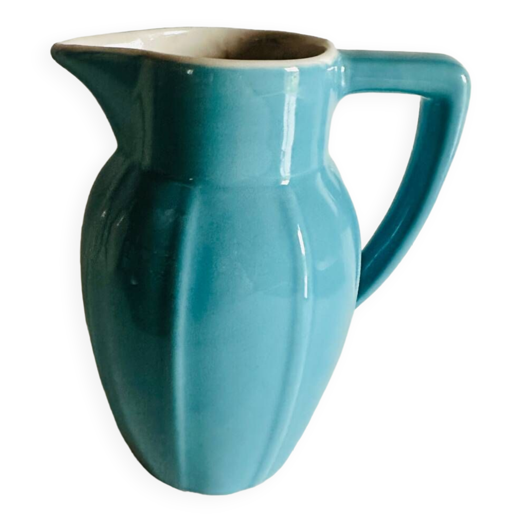 Vintage blue ceramic decanter