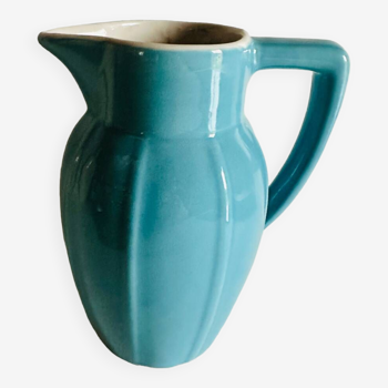 Vintage blue ceramic decanter