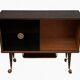 Vintage display bar cabinet on wheels from the 60s/70s.