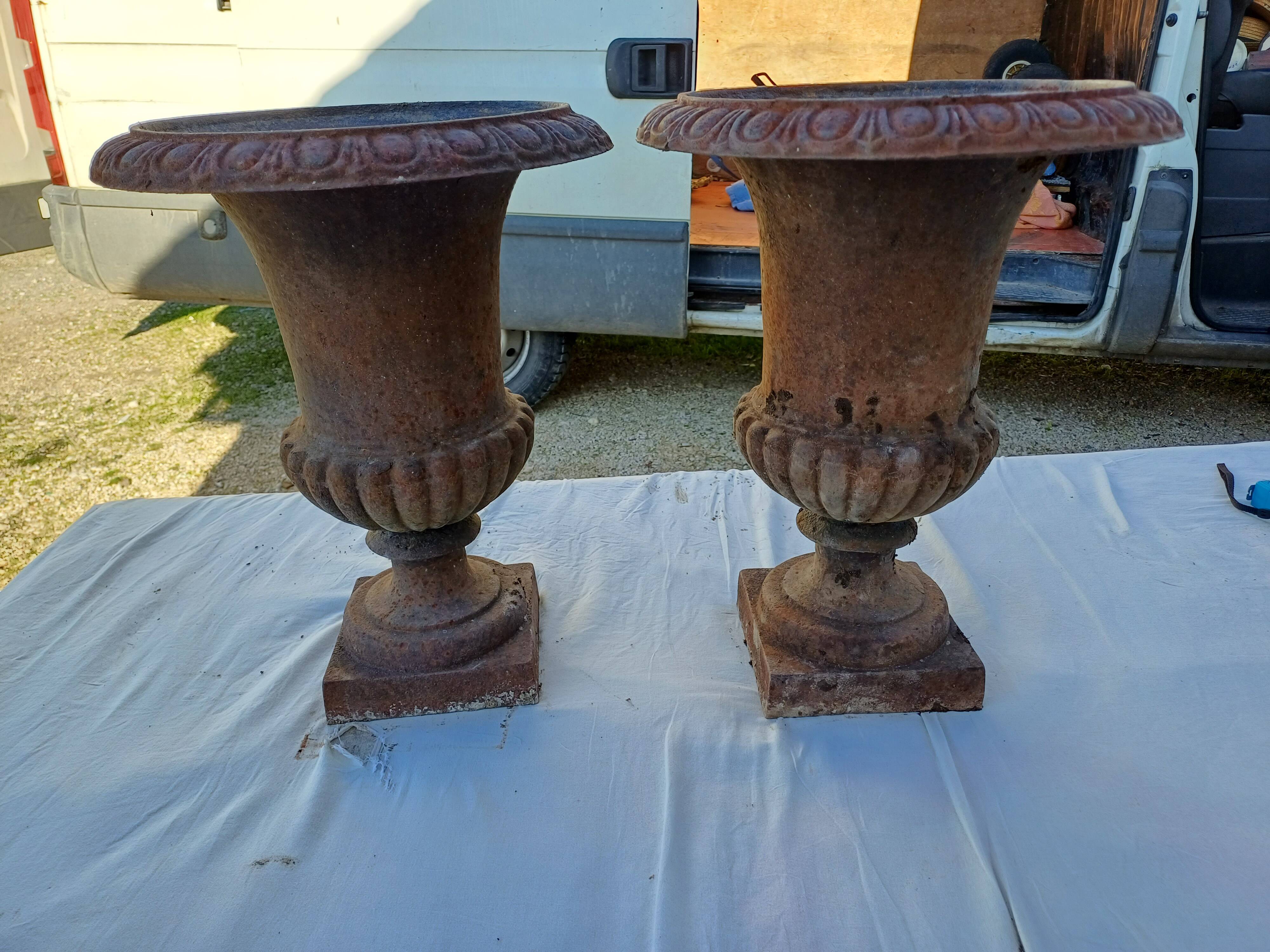 Paire de Vases Médicis Fonte 19 ème